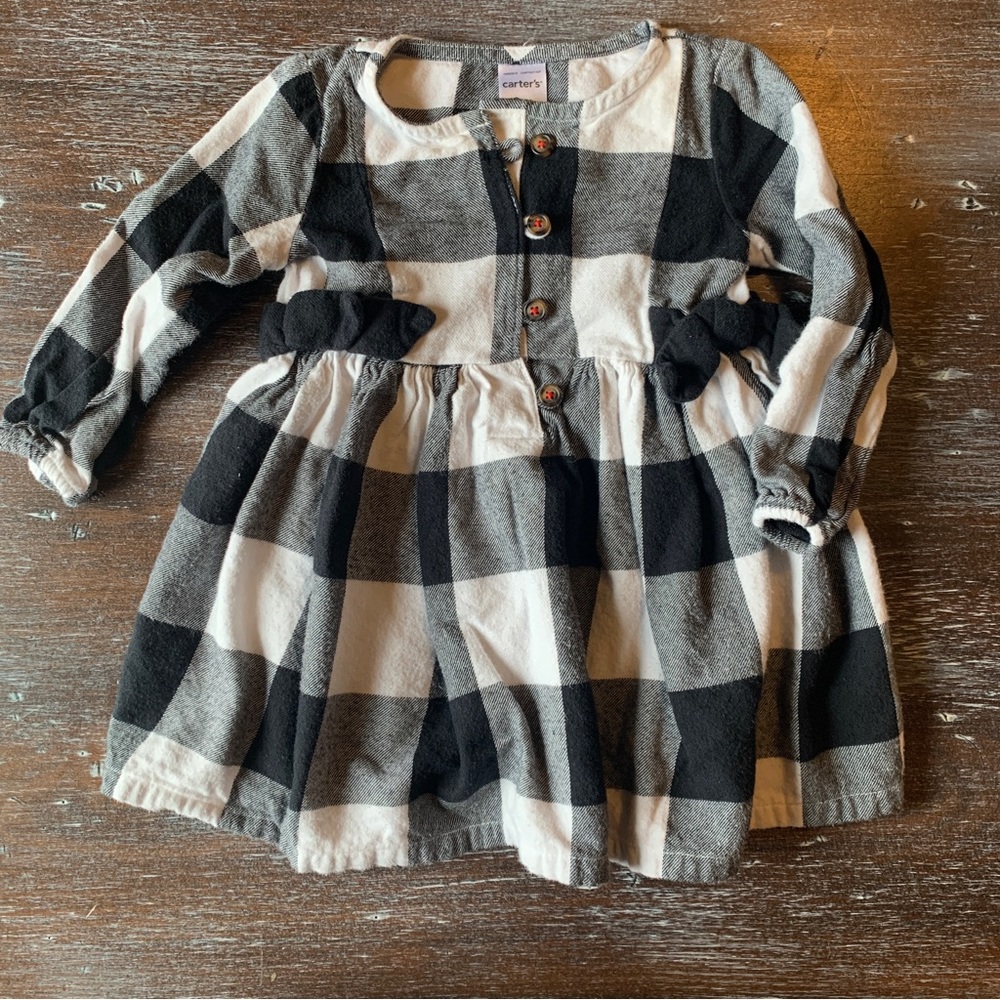 GS - 3/$12 White and Black Buffalo Plaid Blouse